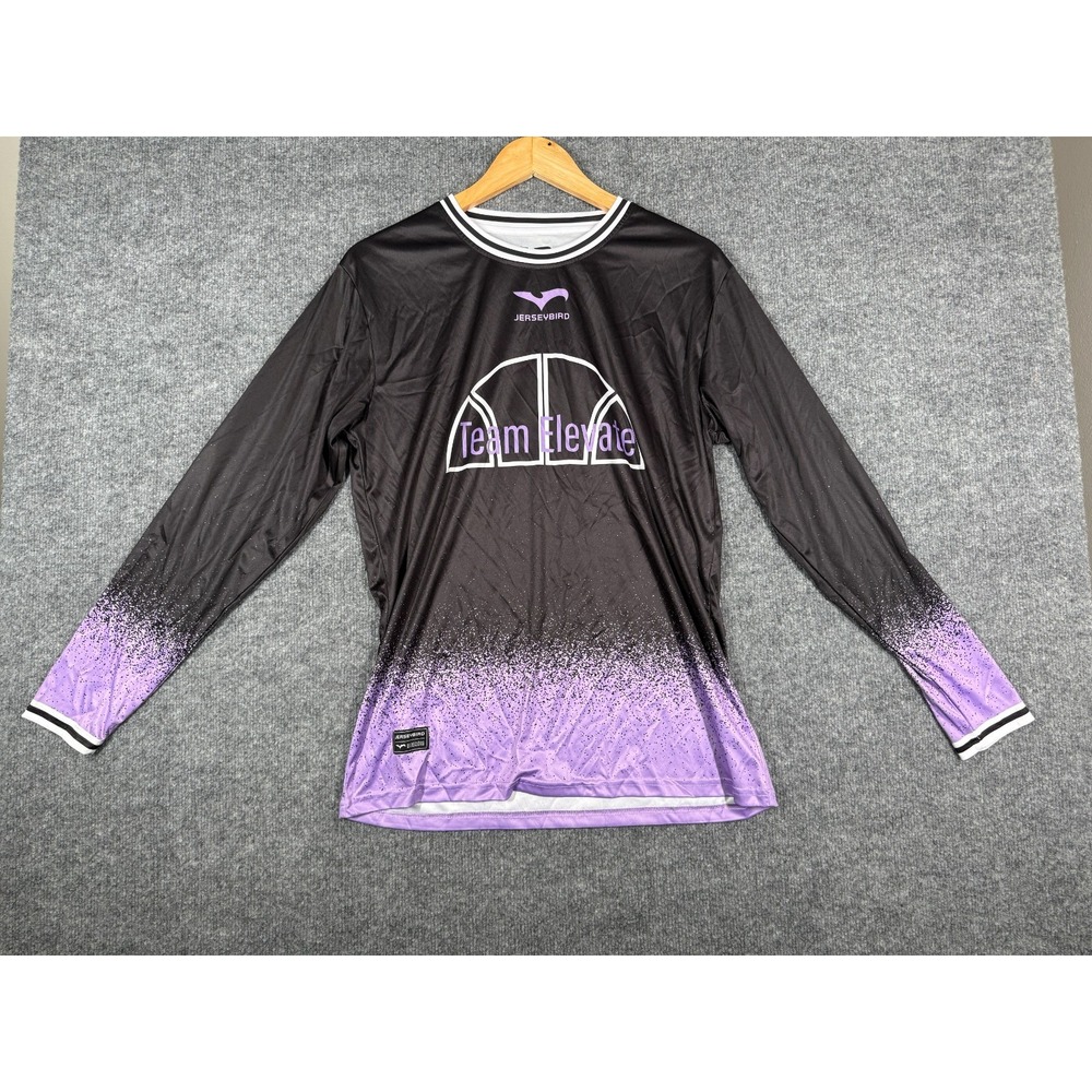 Jerseybird Team Elevate Coach Athletic Shirt Womens Medium Purple Black LS